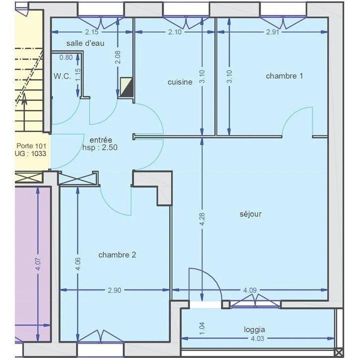 Appartement à louer, 55m², Lyon 9ème