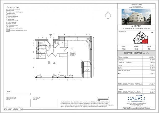 Appartement à louer, 67m², Nantes