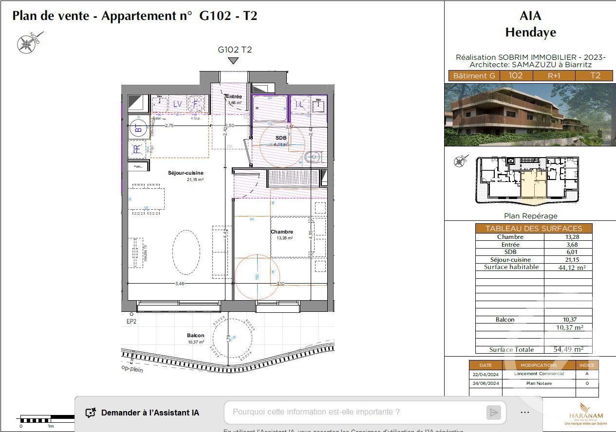 Appartement à vendre, 44m², Hendaye