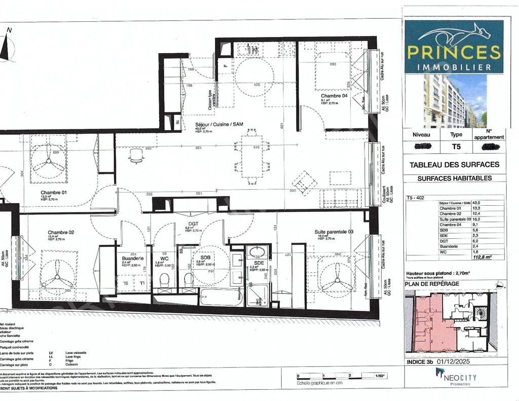 Appartement à vendre, 113m², Boulogne-Billancourt