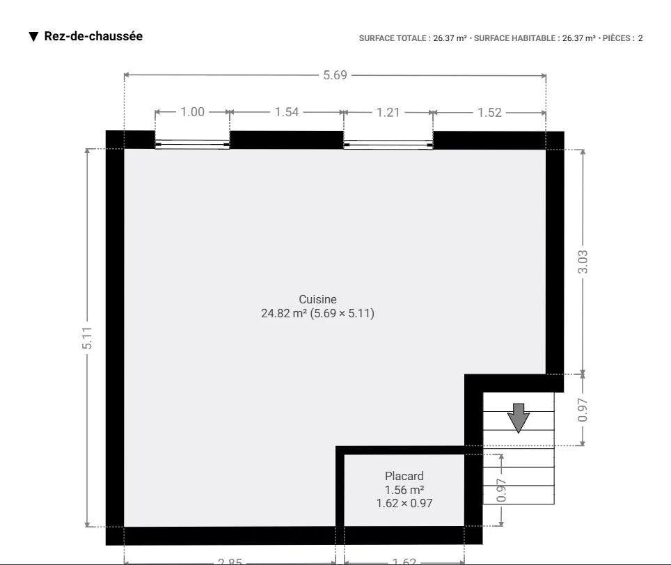 Appartement à louer, 50m², Le Bugue