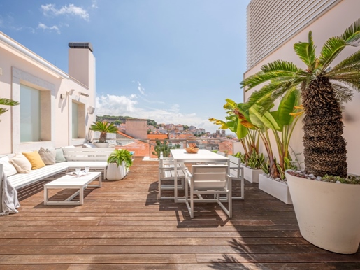 Penthouse avec terrasse et vue imprenable sur le Tejo, Baixa, Lisbonne