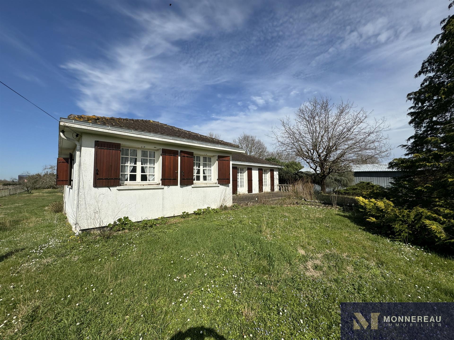 House And Building Combination On A Large Land
