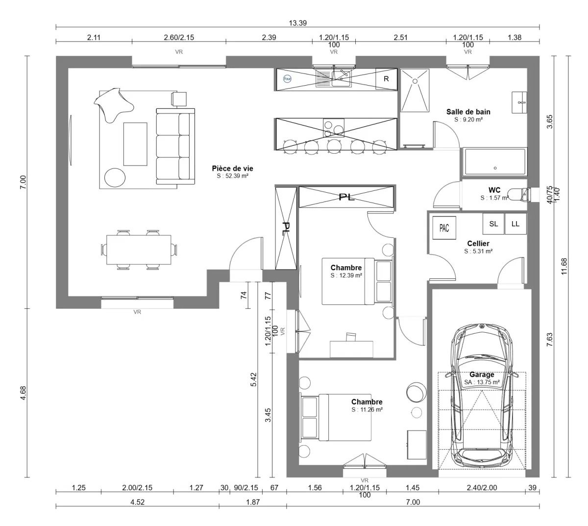 Maison à vendre, 92m², Gauchy