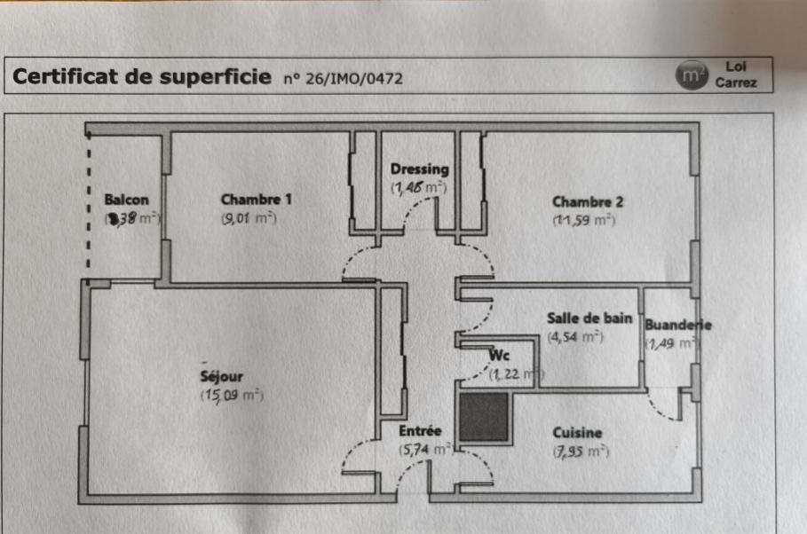 Appartement à vendre, 58m², Trappes