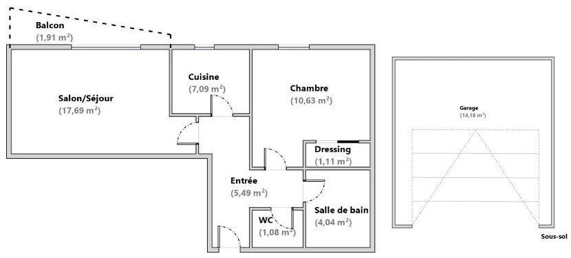 Appartement à vendre, 47m², Reims