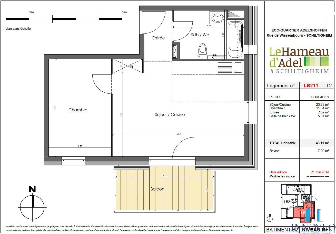 Appartement à louer, 43m², Schiltigheim