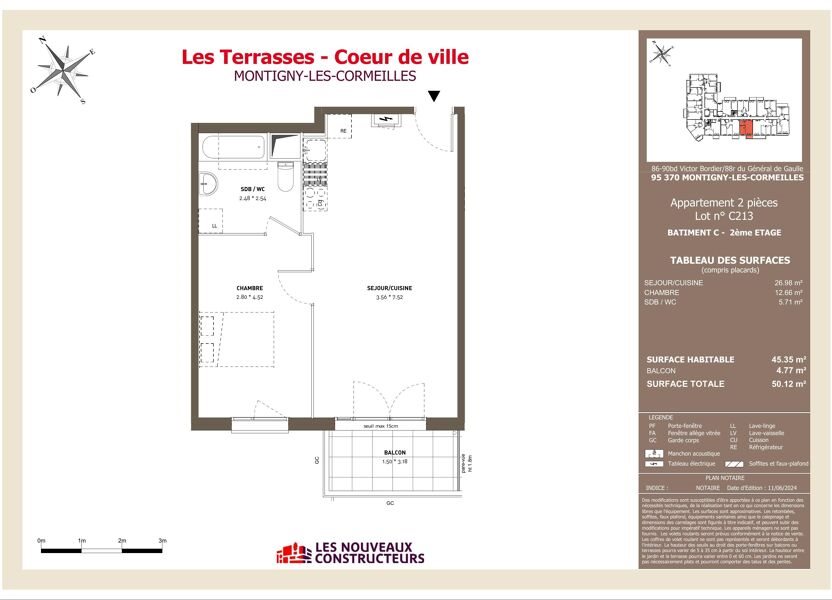 Appartement à louer, 45m², Montigny-lès-Cormeilles