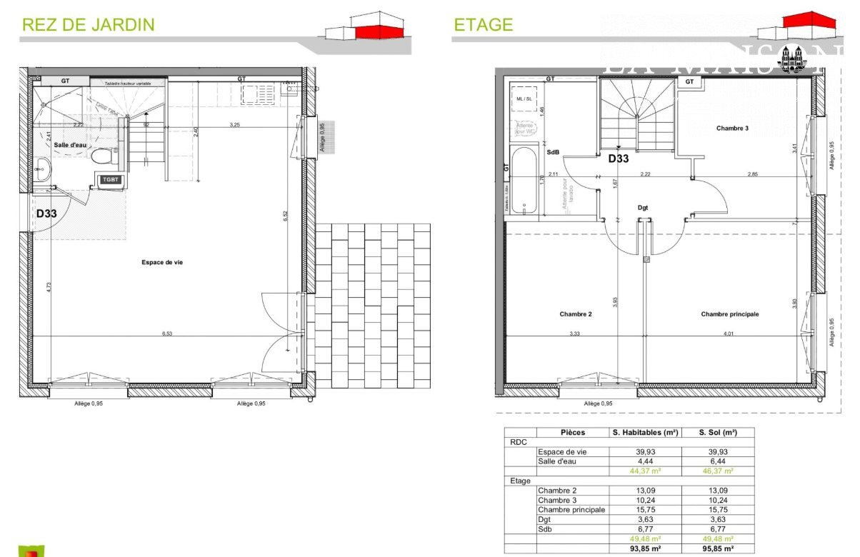 Appartement à vendre, 93m², Clénay