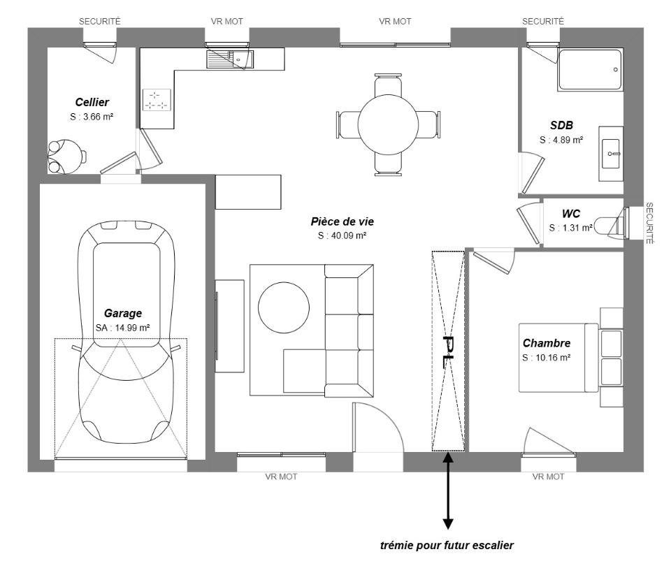 Maison à vendre, 60m², Pernay