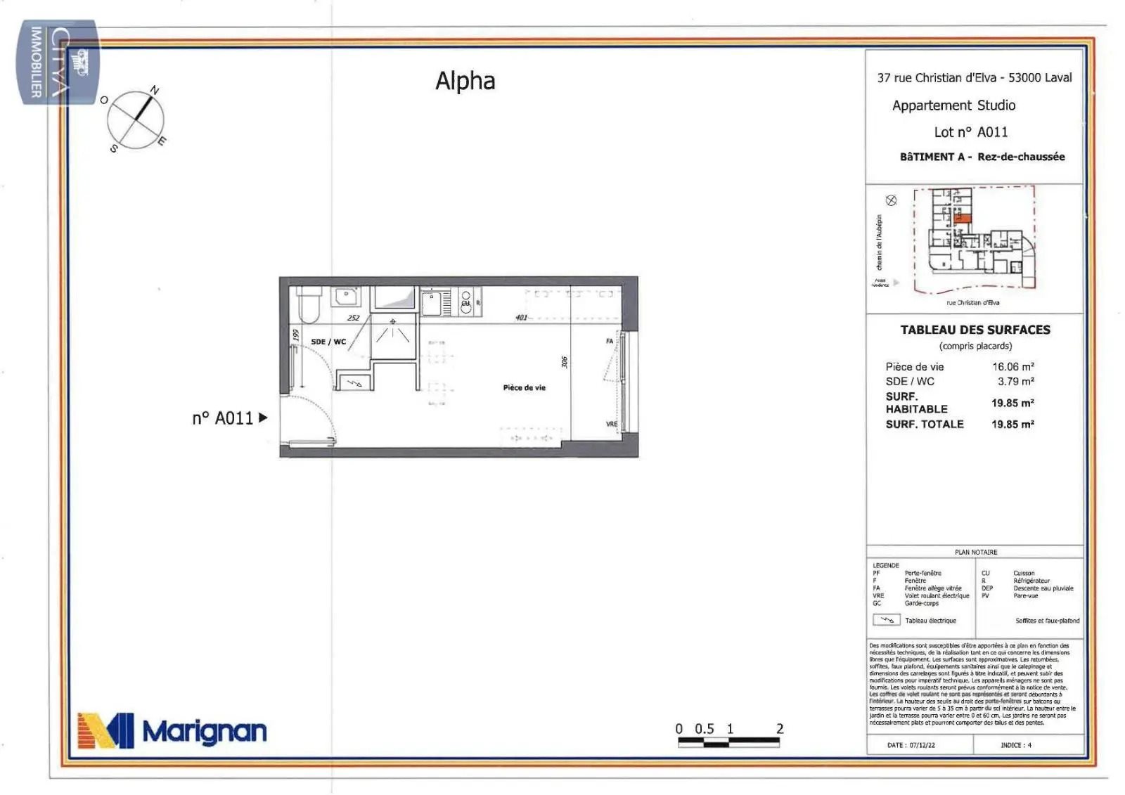 Appartement à louer, 19m², Laval