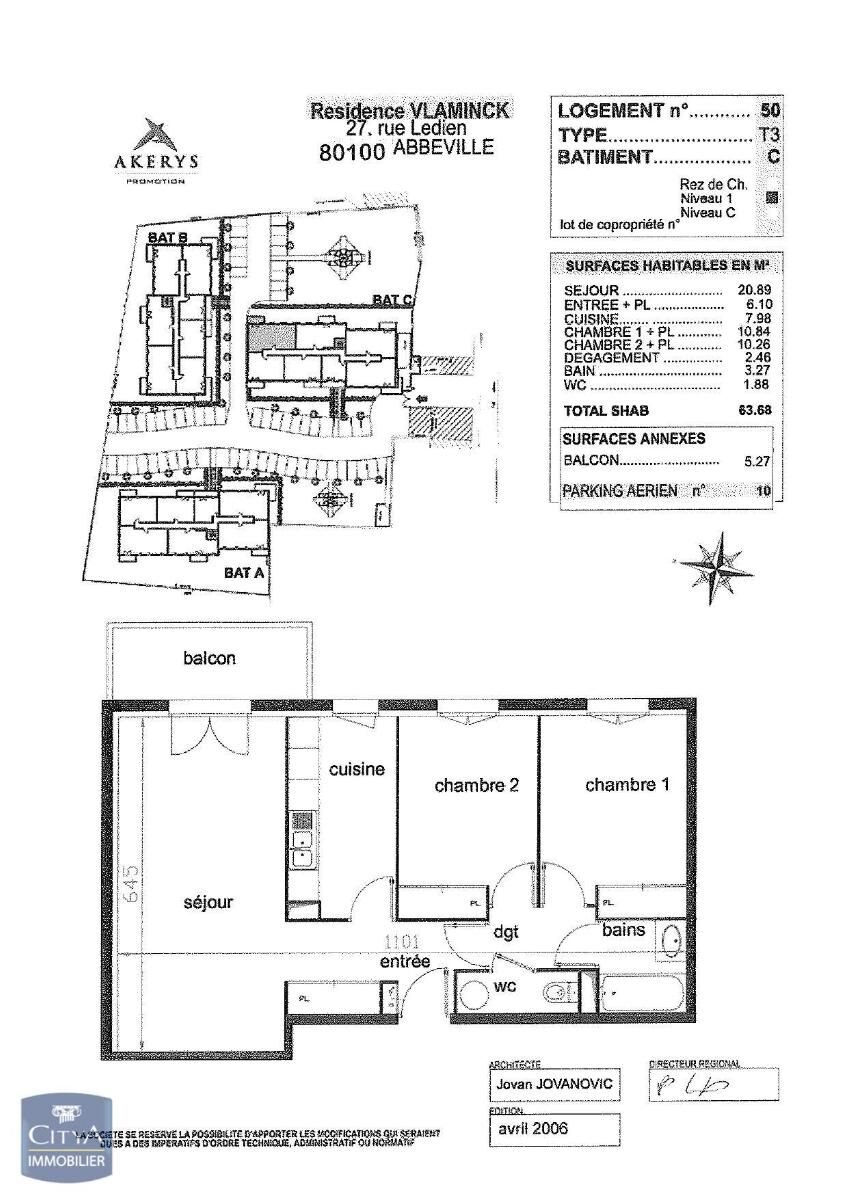 Appartement à louer, 63m², Abbeville