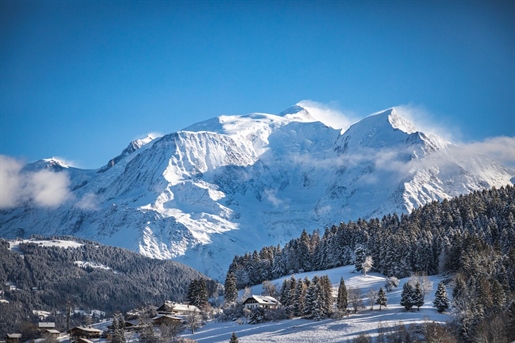 Située dans un hameau calme et face à la chaîne du Mont-Blanc dans le charmant village de Combloux,
