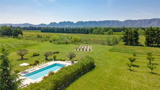 Benefitting from a spectacular and unobstructed view of the Alpilles, this extraordinary property, c