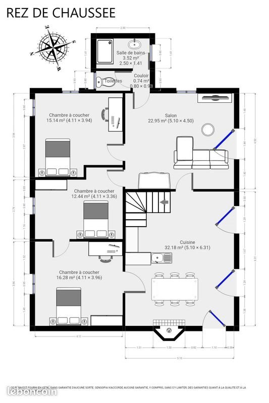 Maison à louer, 93m², Le Buisson-de-Cadouin