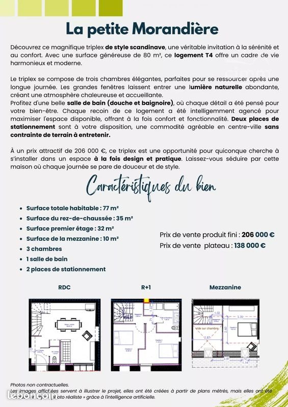 Appartement à vendre, 77m², Bourg-des-Comptes