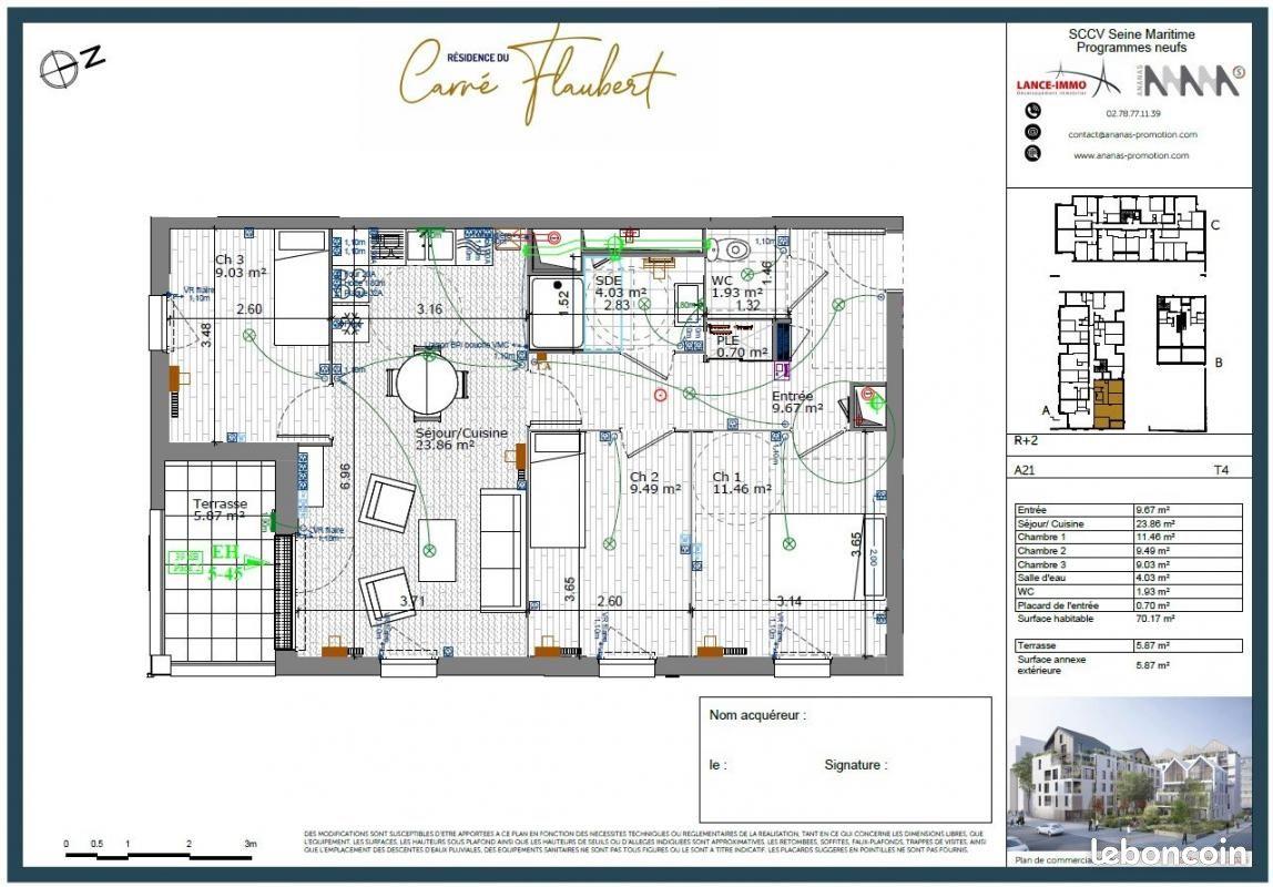 Appartement à louer, 84m², Rouen