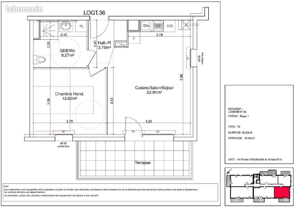 Appartement à louer, 45m², Villers-le-Lac