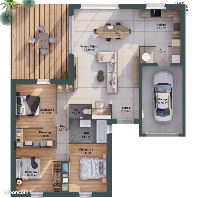 Maison à vendre, 97m², Sireuil