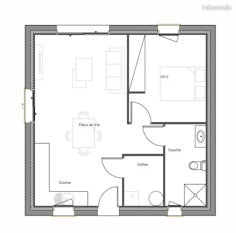 Maison à vendre, 49m², Apremont