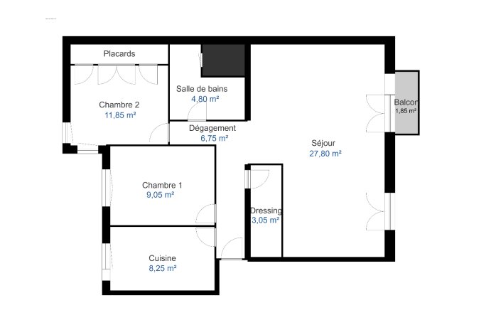 Appartement à louer, 71m², Marseille 8ème