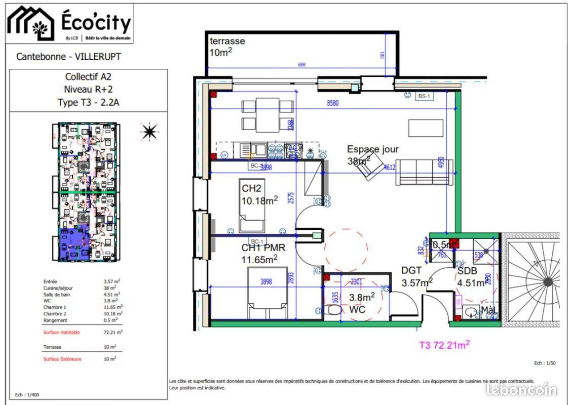 Appartement à louer, 72m², Villerupt