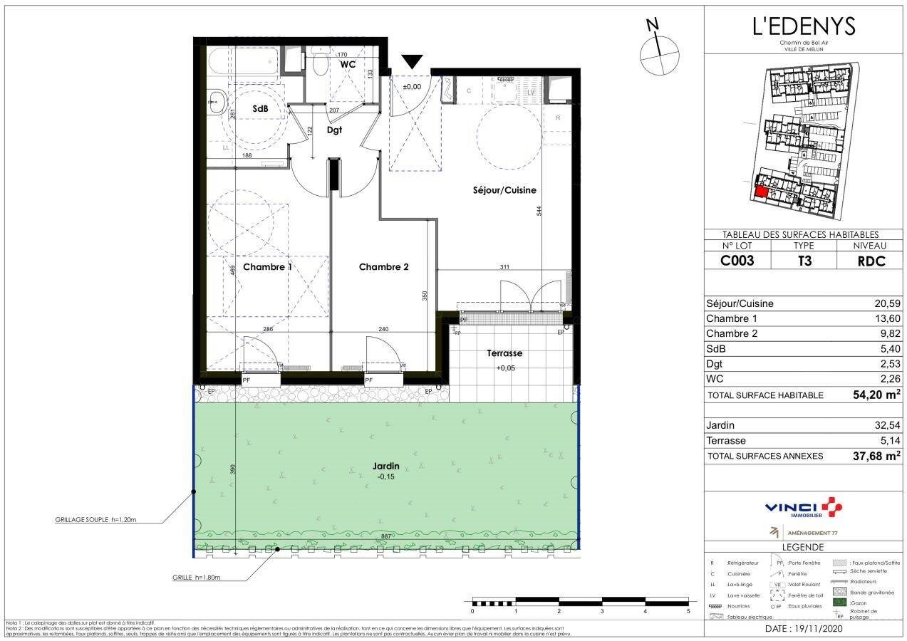 Appartement à louer, 54m², Melun