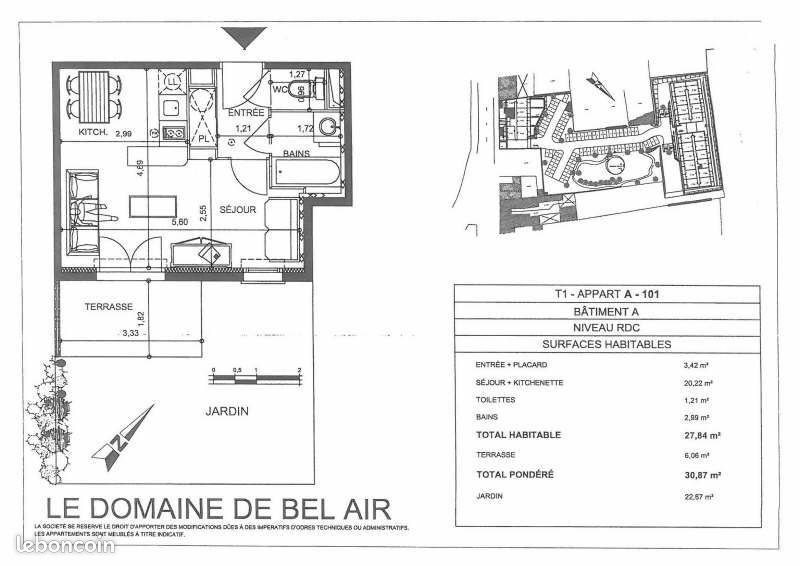 Appartement à louer, 27m², Gond-Pontouvre