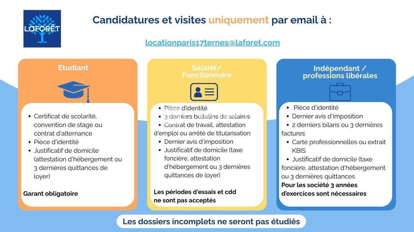 Appartement à louer, 29m², Paris 17ème