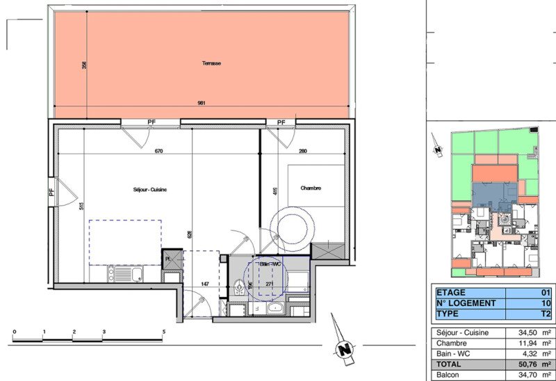 Appartement à louer, 50m², Dijon