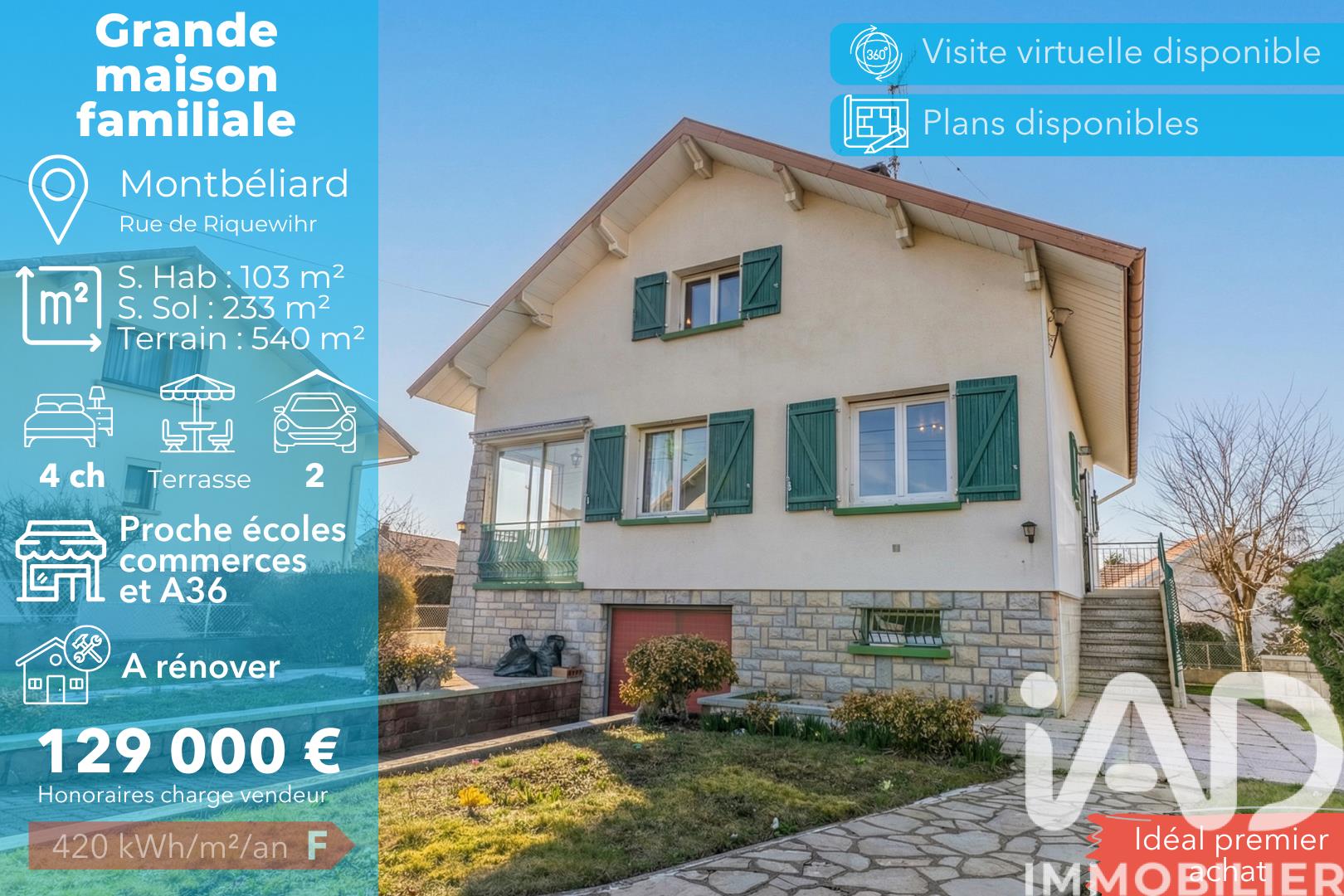 Maison à vendre, 103m², Montbéliard