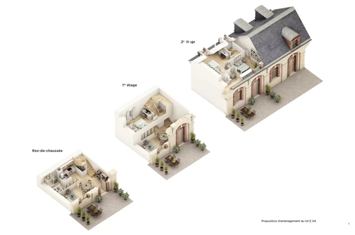 Appartement F5 Triplex avec terrasse et parkings dans un château classé