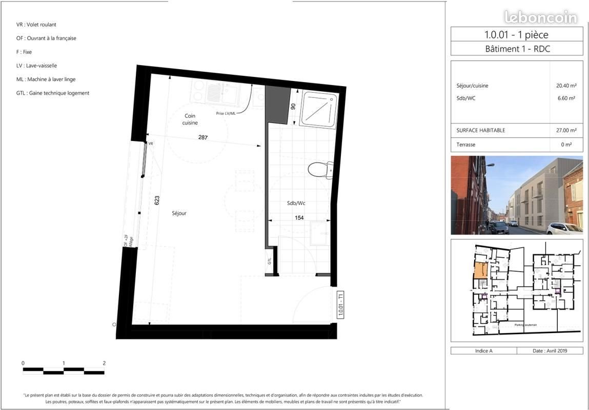 Appartement à louer, 27m², Amiens